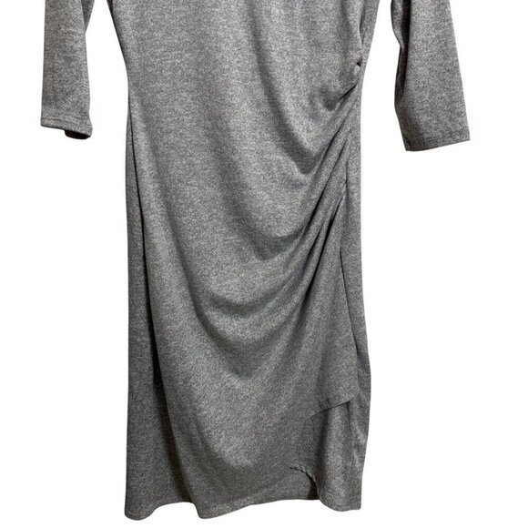 Janet Chung Gray Ruched Knit Dress - Picture 2 of 4